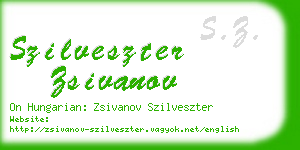 szilveszter zsivanov business card